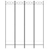 vidaXL Romdeler 4 paneler hvit 160x200 cm stoff