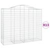 vidaXL Gabionkurver buede 13 stk 200x50x160/180 cm galvanisert jern