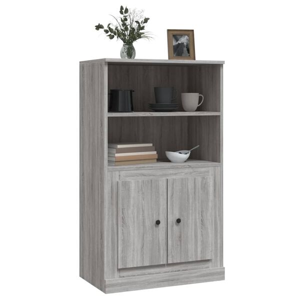 vidaXL Highboard gr&aring; sonoma 60x35,5x103,5 cm konstruert tre