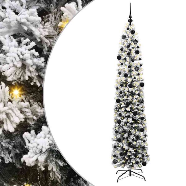 vidaXL Kunstig juletre med 300 LED grønn 240 cm PVC og stål og plast