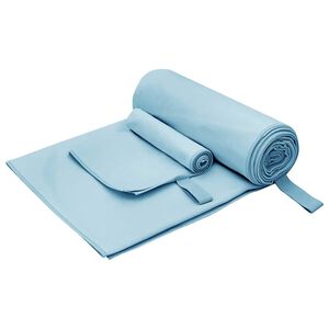 vidaXL Sports h&aring;ndklesett 2 stk. Bl&aring; 50 x 30 cm, 200 x 100 cm
