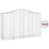 vidaXL Gabionkurver buede 18 stk 200x50x120/140 cm galvanisert jern
