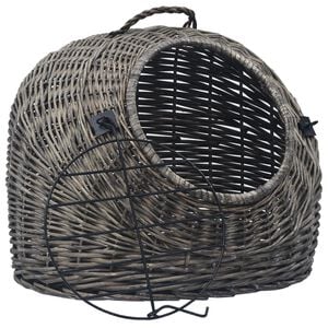 vidaXL Kurvhule for katter gr&aring; 45x35x35 cm naturlig selje