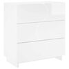 vidaXL Skjenk H&oslash;gglans hvit 70 x 38 x 75 cm Konstruert tre