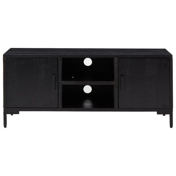 vidaXL TV-benk svart 110x35x48 cm heltre furu