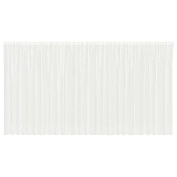 vidaXL Blondegardin med gardiner Blomster Hvit 220 x 750 cm Polyester