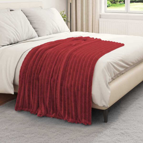vidaXL Kastteppe Bordeaux R&oslash;d 150 x 130 cm Fleece