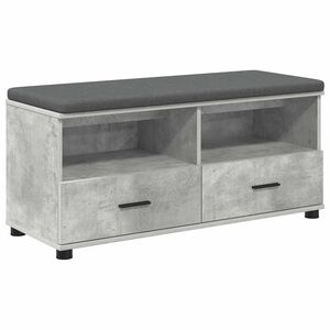 vidaXL Gangbenk BetongGr&aring; 100 x 38 x 46 cm Konstruert treverk og stoff