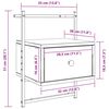 vidaXL Nattbord veggmontert brun eik 35x30x51 cm konstruert tre