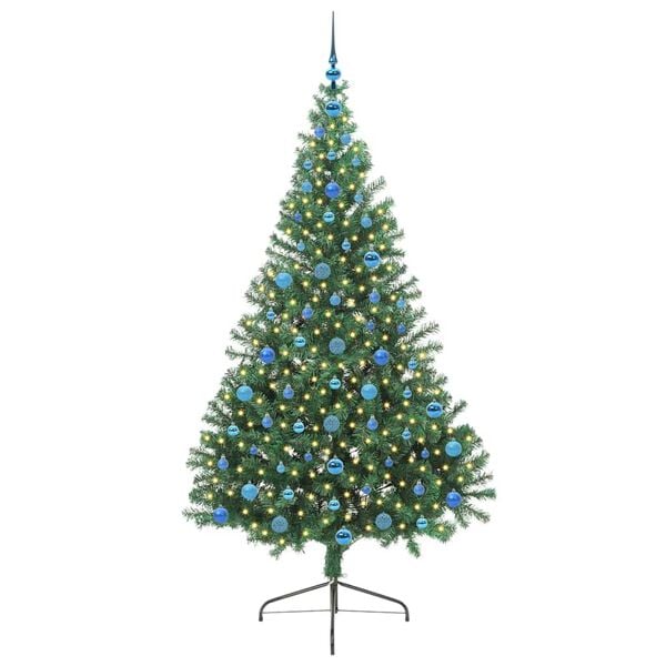 vidaXL Kunstig Forh&aring;ndsopplyst Juletre med 300 LED gr&oslash;nn 210 cm PVC