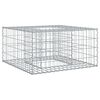 vidaXL Gabion hevet seng 80 x 80 x 40 cm Galvanisert St&aring;l s&oslash;lv