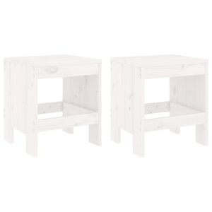 vidaXL Hagekrakker 2 stk hvit 40x36x45 cm heltre furu