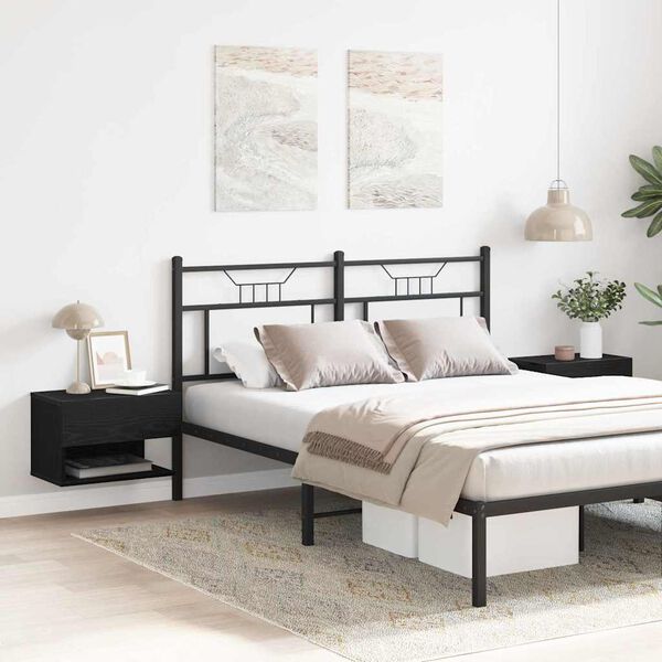 vidaXL Nattbordskap 2 pcs Svart eik 46 x 29.5 x 30 cm Konstruert tre