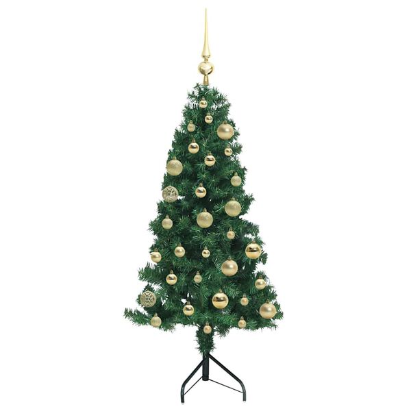 vidaXL Hj&oslash;rne Kunstig Jul Tre med 150 LED gr&oslash;nn 120 cm PVC og metall