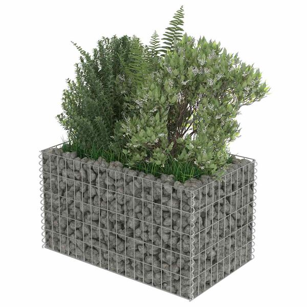 vidaXL Gabion h&oslash;ybed galvanisert st&aring;l 90x50x50 cm