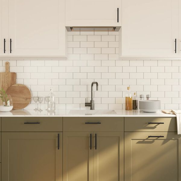 vidaXL Skaphåndtak 10 stk svart 96 mm rustfritt stål