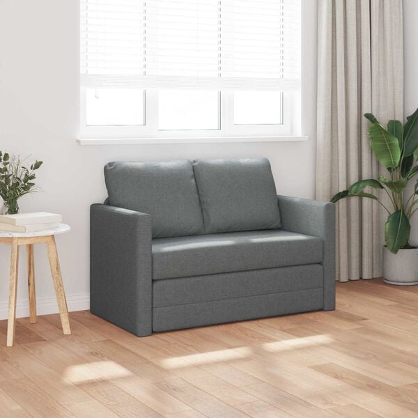 vidaXL Sammenleggbar Sofa seng M&oslash;rkegr&aring; 112 x 60 x 55 cm stoff