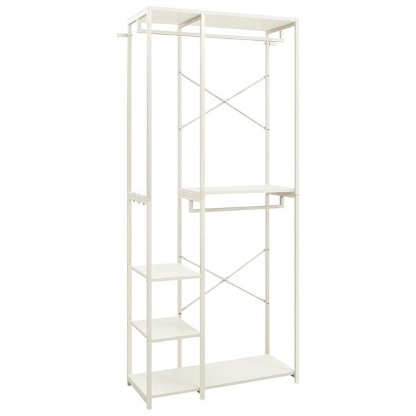 vidaXL Garderobe hvit 90x40x213 cm metall og sponplate
