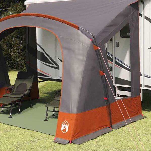 vidaXL Campingvogn Telt 3-Personer Gr&aring; og Oransje 252 x 245 x 245 cm