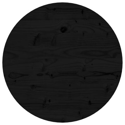vidaXL Bordplate rund svart Ø50x3 cm heltre furu