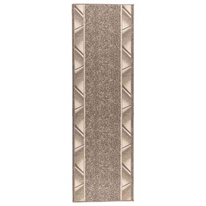 vidaXL L&oslash;perteppe FLORNES Vevd Gr&aring;brun Zigzag 67 x 150 cm PP 7 mm