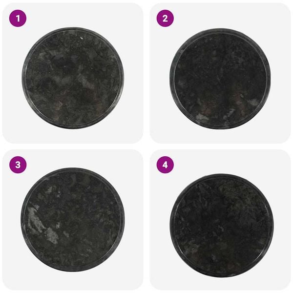 vidaXL Bordplate svart &Oslash;40x2,5 cm marmor