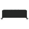 vidaXL Plantekasse med hjul og 3 potter svart 107x32x38 cm polyrotting