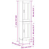 vidaXL Highboard sonoma eik 34,5x34x180 cm konstruert tre