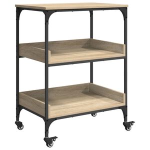 vidaXL Kj&oslash;kkenvogn Sonoma eik 60 x 41 x 80,5 cm Konstruert tre