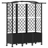 vidaXL Hevet Bed med Trellis og Tak Svart 163 x 40 x 144 cm PP