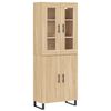 vidaXL Highboard sonoma eik 69,5x34x180 cm konstruert tre