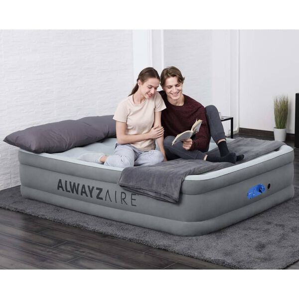 Bestway Luftmadrass AlwayzAire 2 personer 203x152x46 cm grå