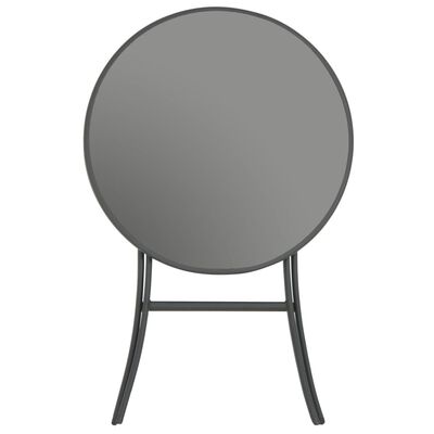 vidaXL Sammenleggbart bistrobord grå 60x70 cm glass og stål