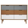 vidaXL Kommode MOLDE brun 113x40x80 cm heltre furu
