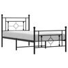 vidaXL Sengeramme i metall med hode- og fotgavl svart 90x190 cm