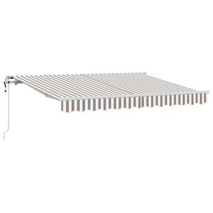 vidaXL Uttrekkbar markise Lys Gr&aring; og Hvit 450 &times; 300 cm