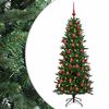 vidaXL Kunstig juletre med julekuler 120 cm 150 LED-lys Varmhvit