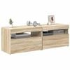vidaXL TV-benker med LED-lys 2 stk sonoma eik 60x35x40 cm