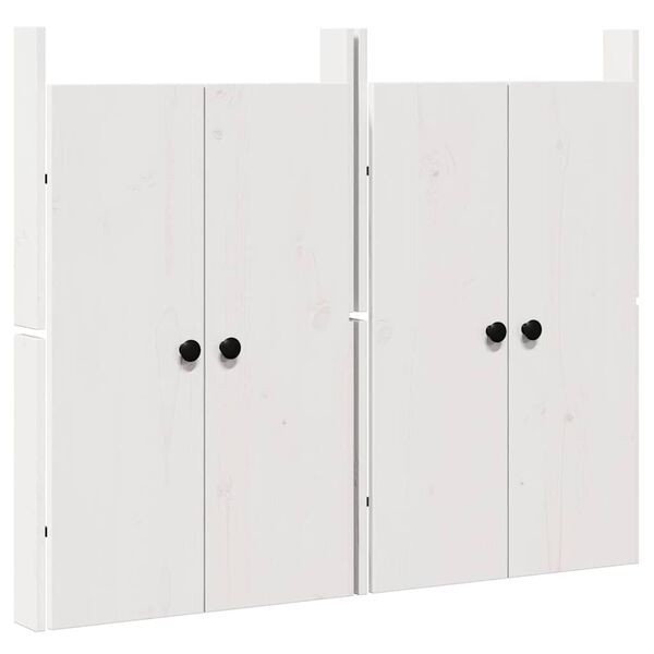 vidaXL Kj&oslash;kkend&oslash;r 2 pcs Hvit 50 x 9 x 82 cm Massivt furutre