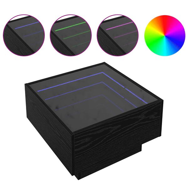 vidaXL Kaffebord Svart eik 50 x 50 x 30 cm Konstruert tre