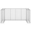 vidaXL Gabion for søppeldunkskur galvanisert stål 254x100x110 cm