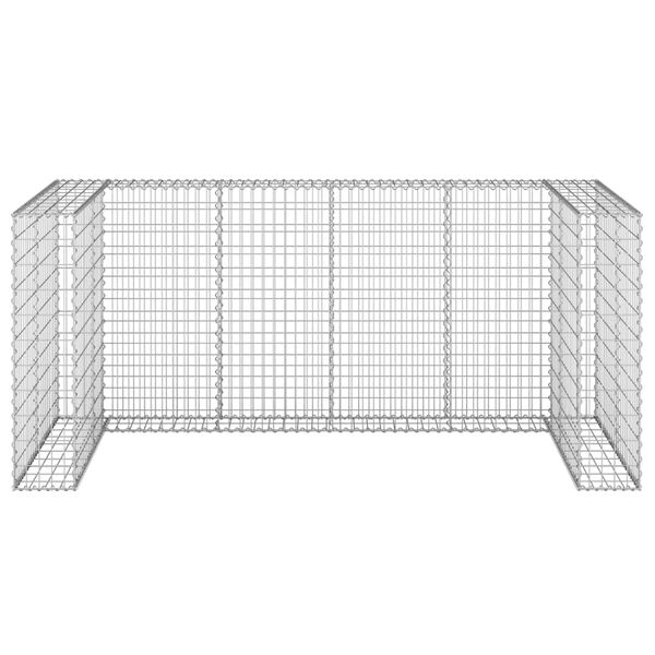 vidaXL Gabion for søppeldunkskur galvanisert stål 254x100x110 cm