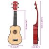vidaXL Sopran-ukulele sett med veske for barn lyst tre 21"