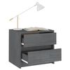 vidaXL Nattbord 2 stk gr&aring; 40x30,5x35,5 cm heltre furu