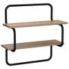 vidaXL Vegghylle med 2 etasjer Artisan eik 60 x 24,5 x 61 cm