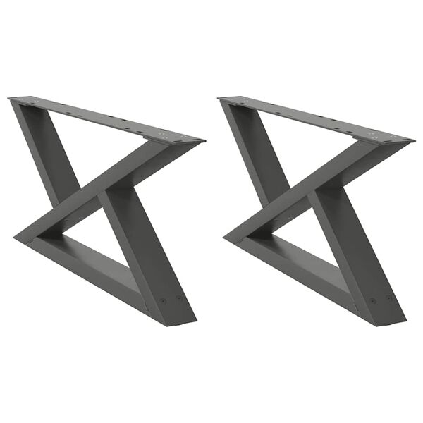 vidaXL Salongbordben 2 stk antrasitt 70 x (30-31,3) cm st&aring;l