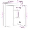 vidaXL Baderomsspeilskap med hylle TULUM Artisan Eik 60 x 16,5 x 78 cm
