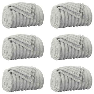 vidaXL Kastepledd 6 stk. Gr&aring; 150 x 130 cm 2.85 kg Fleece