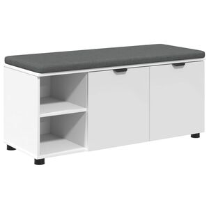 vidaXL Gangbenk Hvit 100 x 38 x 46 cm Konstruert treverk og stoff