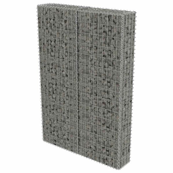 vidaXL Gabion med topp- og bunndekke galvanisert st&aring;l 100x20x150 cm